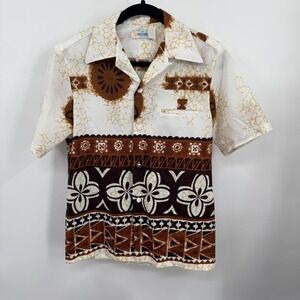 Vintage Andrade Shirt Mens S Hawaiian Aloha Floral‎ 70s Loop Collar Disco Resort